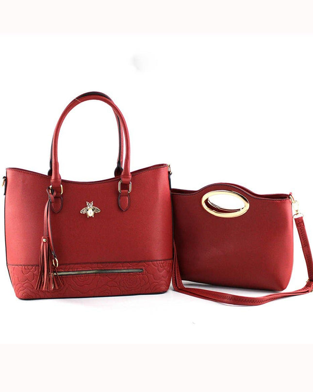 7808- Chic 2 in 1 Tote/ Satchel With Shoulder Strap