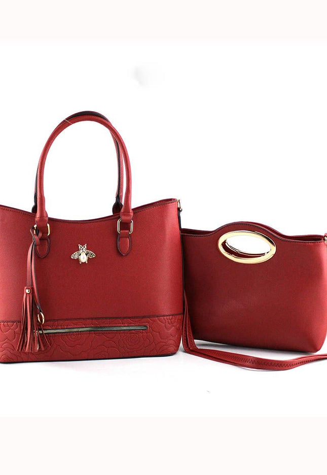 7808- Chic 2 in 1 Tote/ Satchel With Shoulder Strap