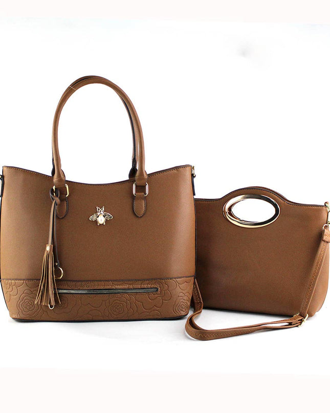 7808- Chic 2 in 1 Tote/ Satchel With Shoulder Strap