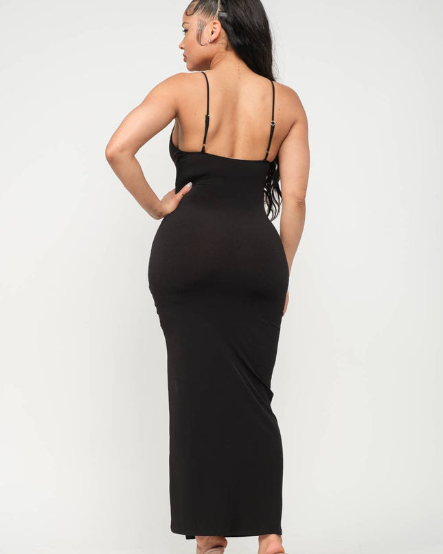 Cowl Neck Side Elastic Tunnel Shirring Tie Dress