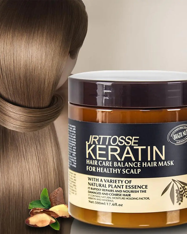 JRTTOSSE Lavender Brazilian Fruit of Life Collagen Hair Treatment Deep Repair Conditioning Argan Oil Collagen Hair Mask Essence for Dry Damaged Hair All Hair Types 16.90 oz 500ml