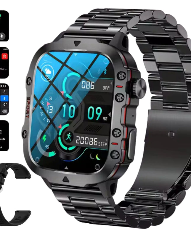 DBOGA Smart Watches for Men Fitness Watch Android Smart Watch Running Watch Heart Rate Monitor Watch 100+ Sports Modes Fitness Tracker Smartwatch for Men with IP68 1.96" HD 420 mAh 2 Straps